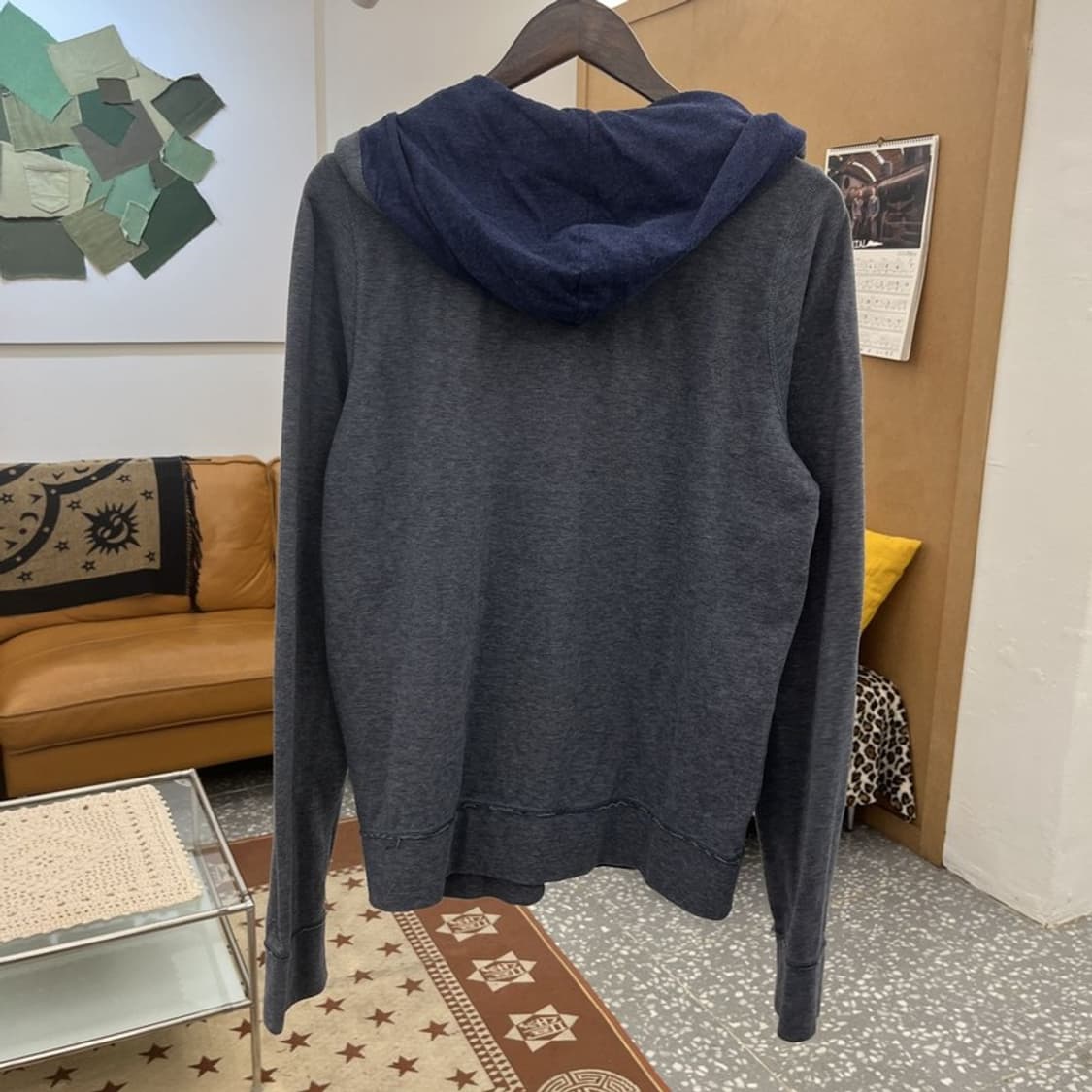 아베크롬비 올드스쿨 빈티지 딥블루 후드집업 M C10373 상품이미지4