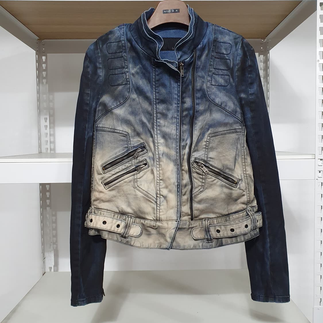 Tankus Y2K 비갸루 펑크 emo 그런지 워싱 데님 재킷 상품이미지2