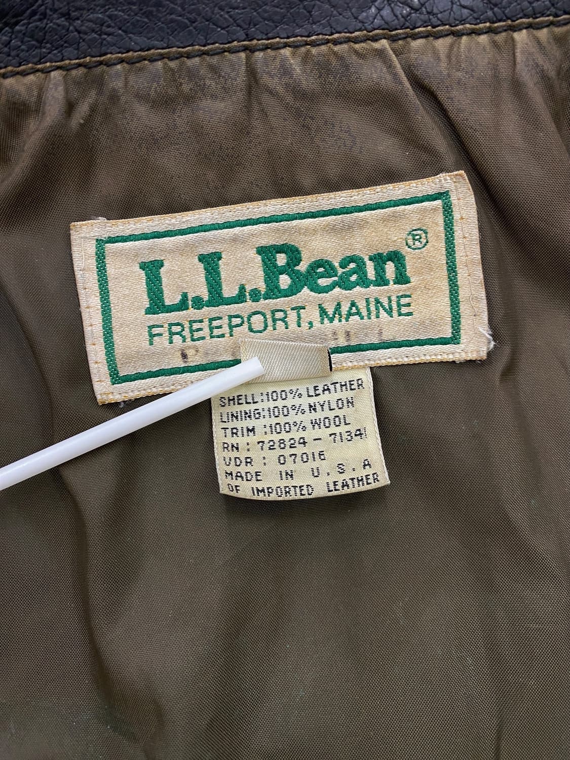 1992s 엘엘빈 타입A-2 레더 자켓 상품이미지10