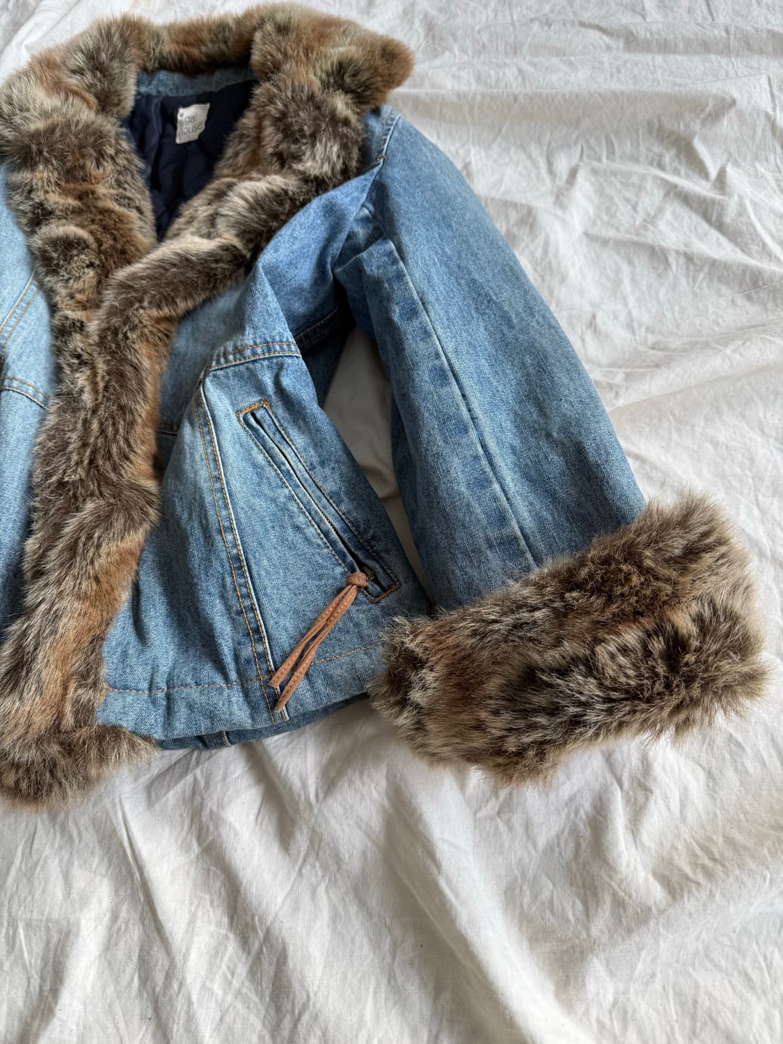 오네갸루 갸루 0‘s y2k 데님 퍼 자켓 상품이미지4