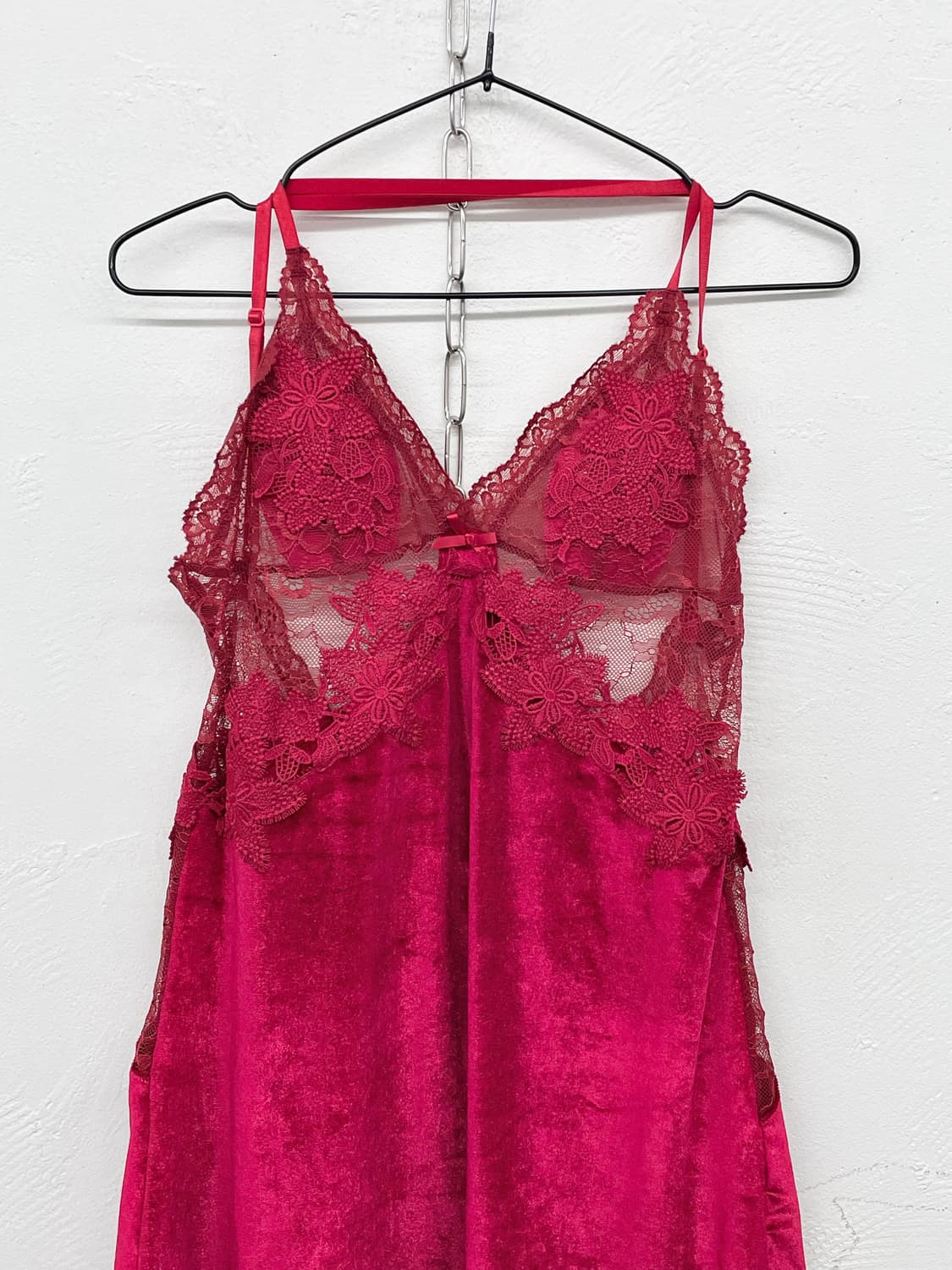 레드 레이스 벨벳 슬립 상품이미지5