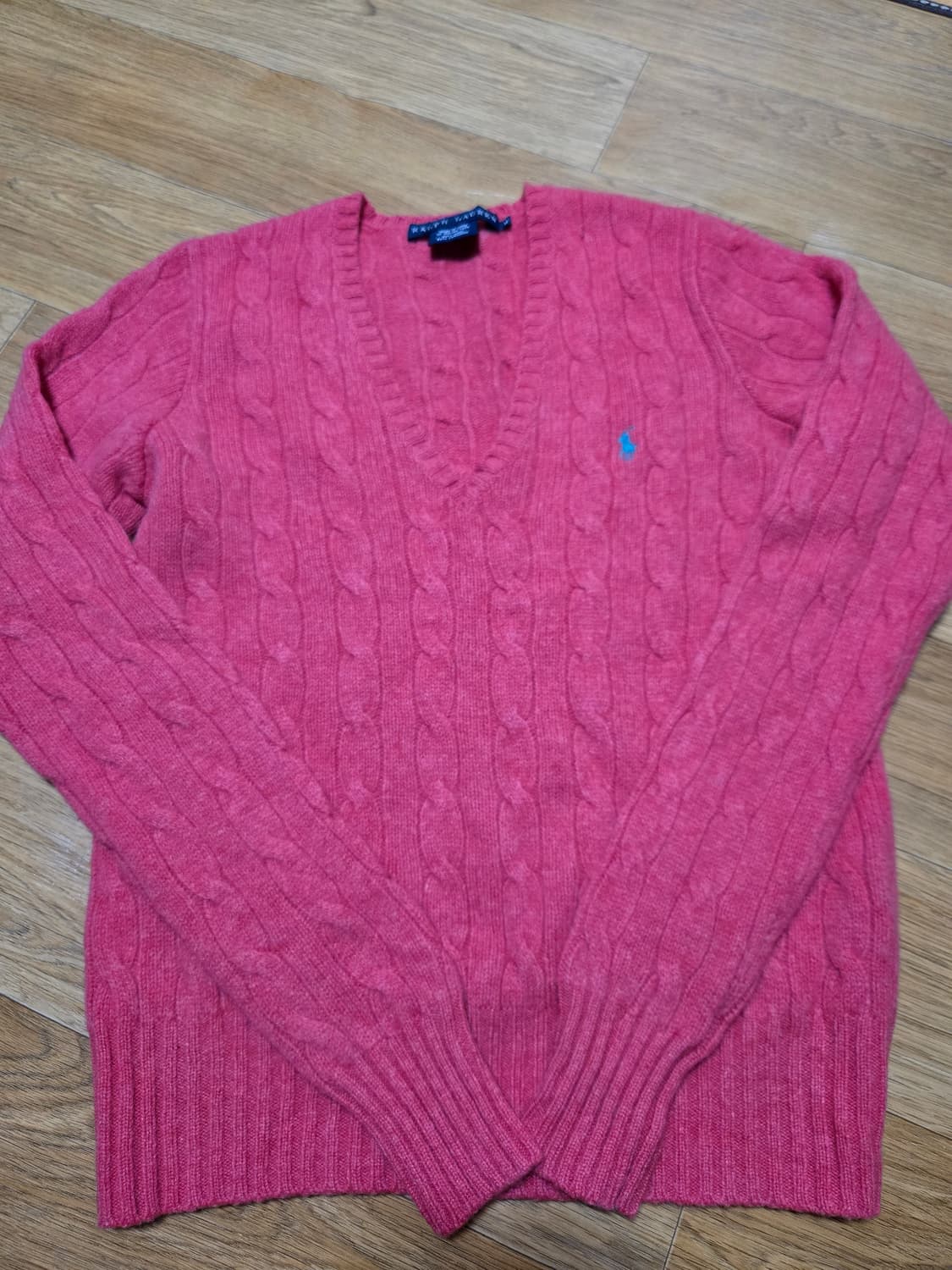 폴로 랄프로렌 브이넥 울 케이블 니트 상품이미지2