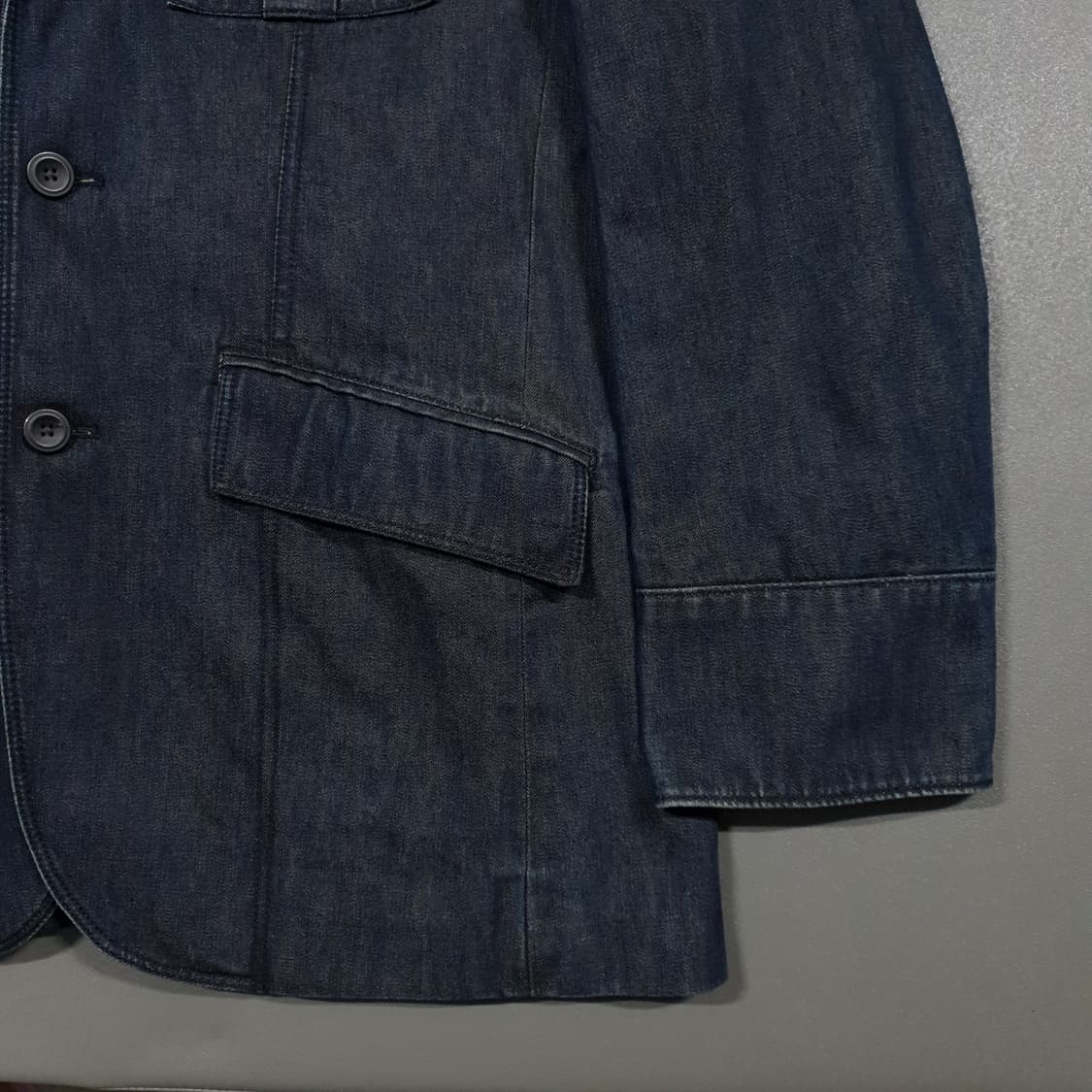 XL) 아르마니 익스체인지 테일러드 포켓 데님 블레이저 자켓 인디고 상품이미지4