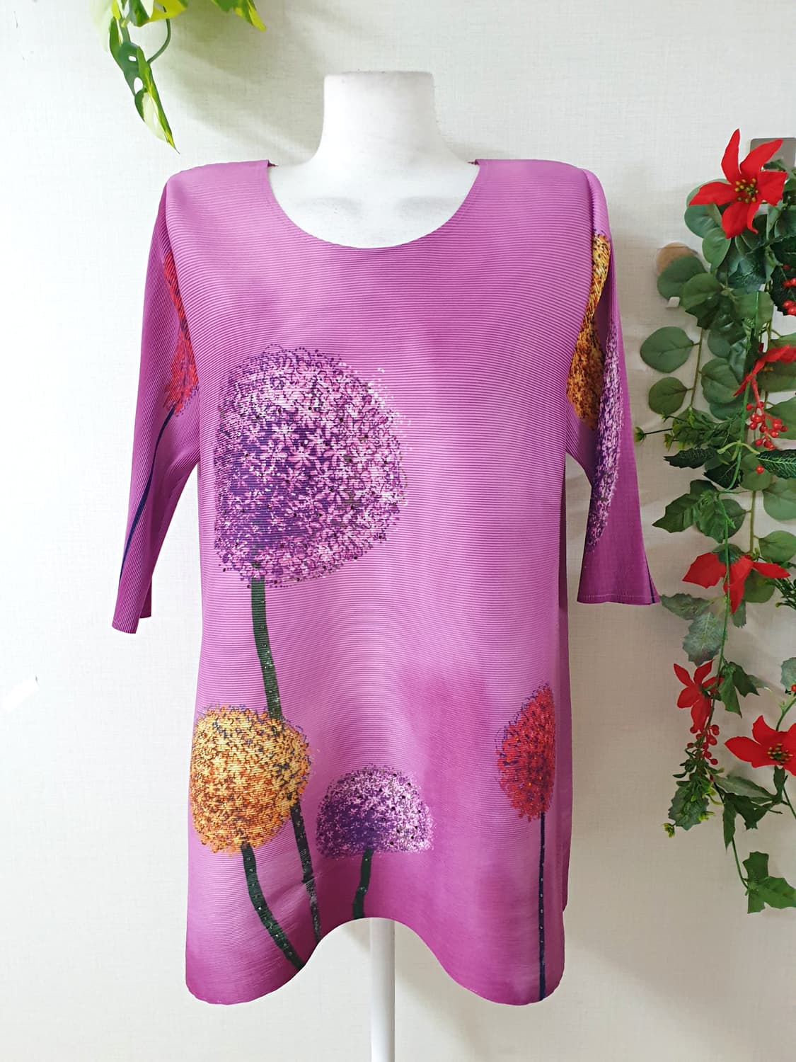 Rizzi 21SS 플리츠 주름 블라우스 77 라벤더  상품이미지1