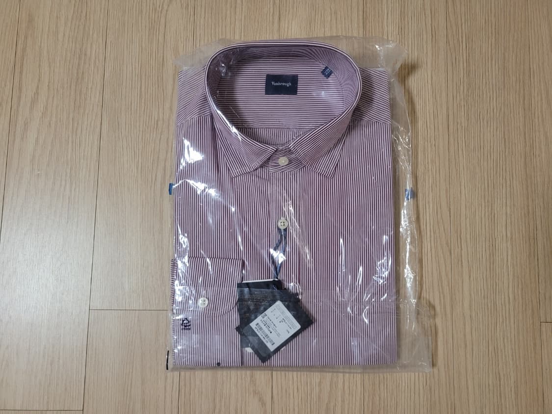 밴브루 스트라이프 셔츠 레드 100 새상품 상품이미지1