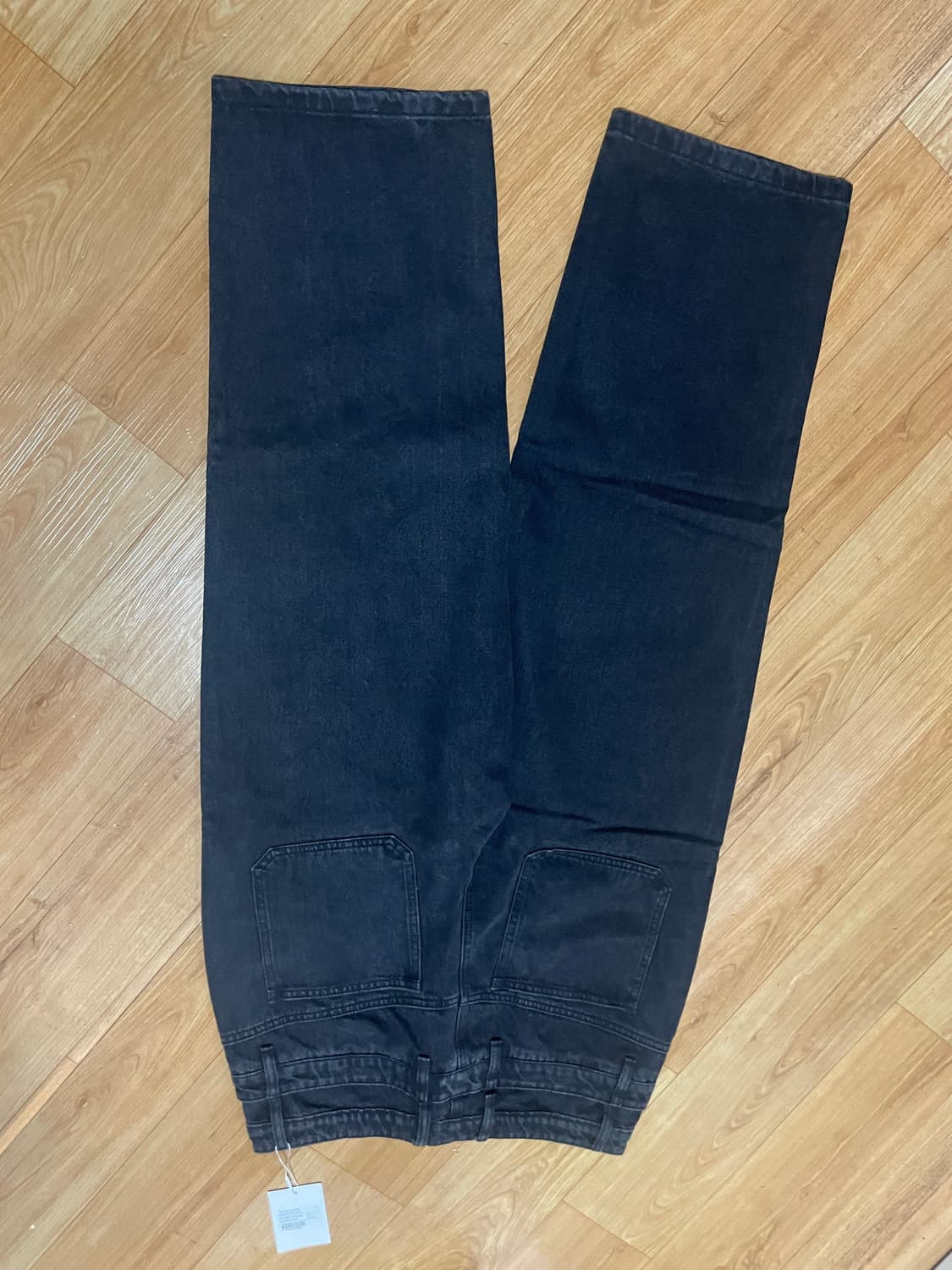 밀로아카이브 오버핏 더블 웨이스트 팬츠 [워시드 블랙] 상품이미지3