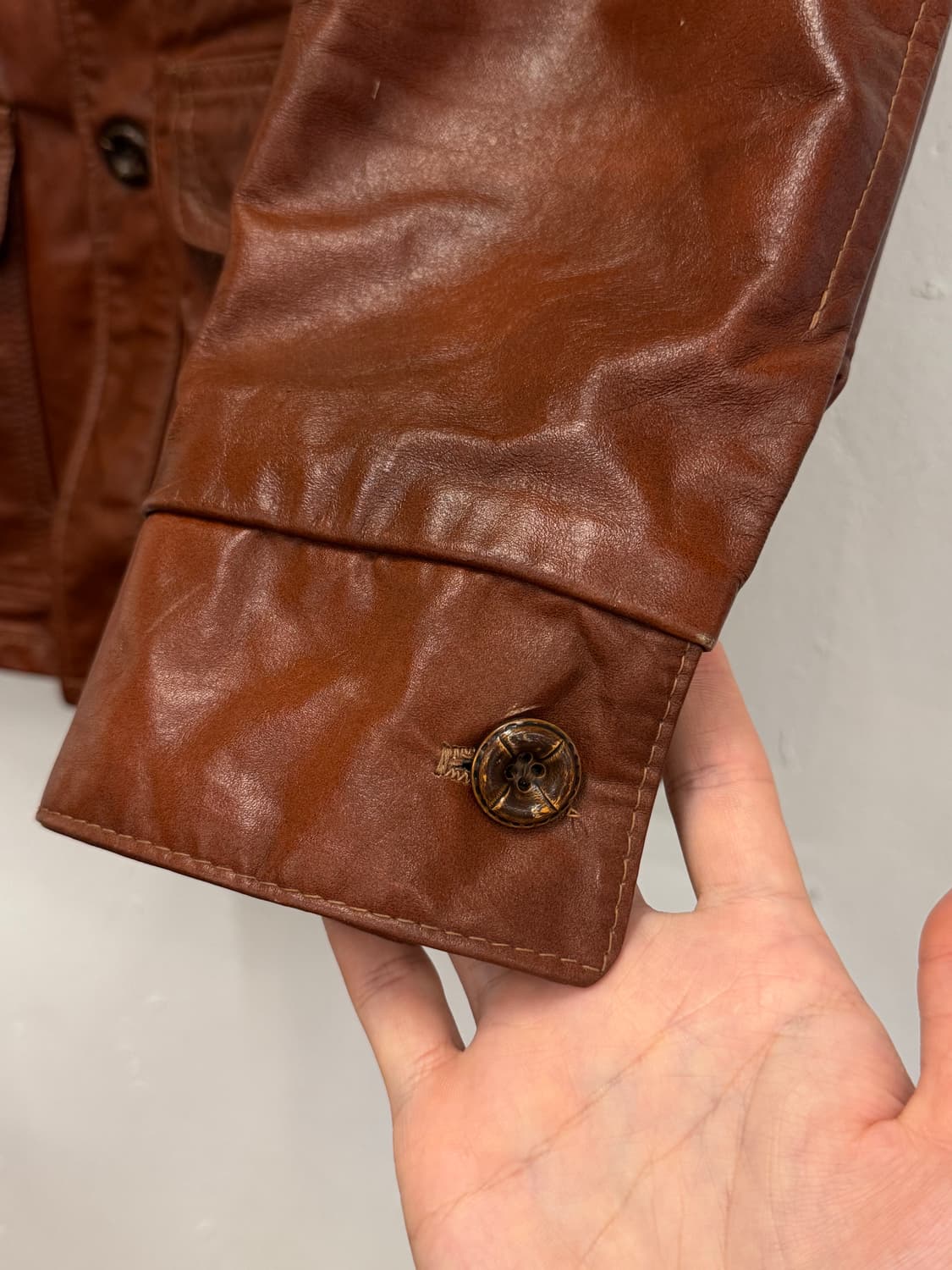 (L) 70s Sears Genuine Leather Field Jack 상품이미지6