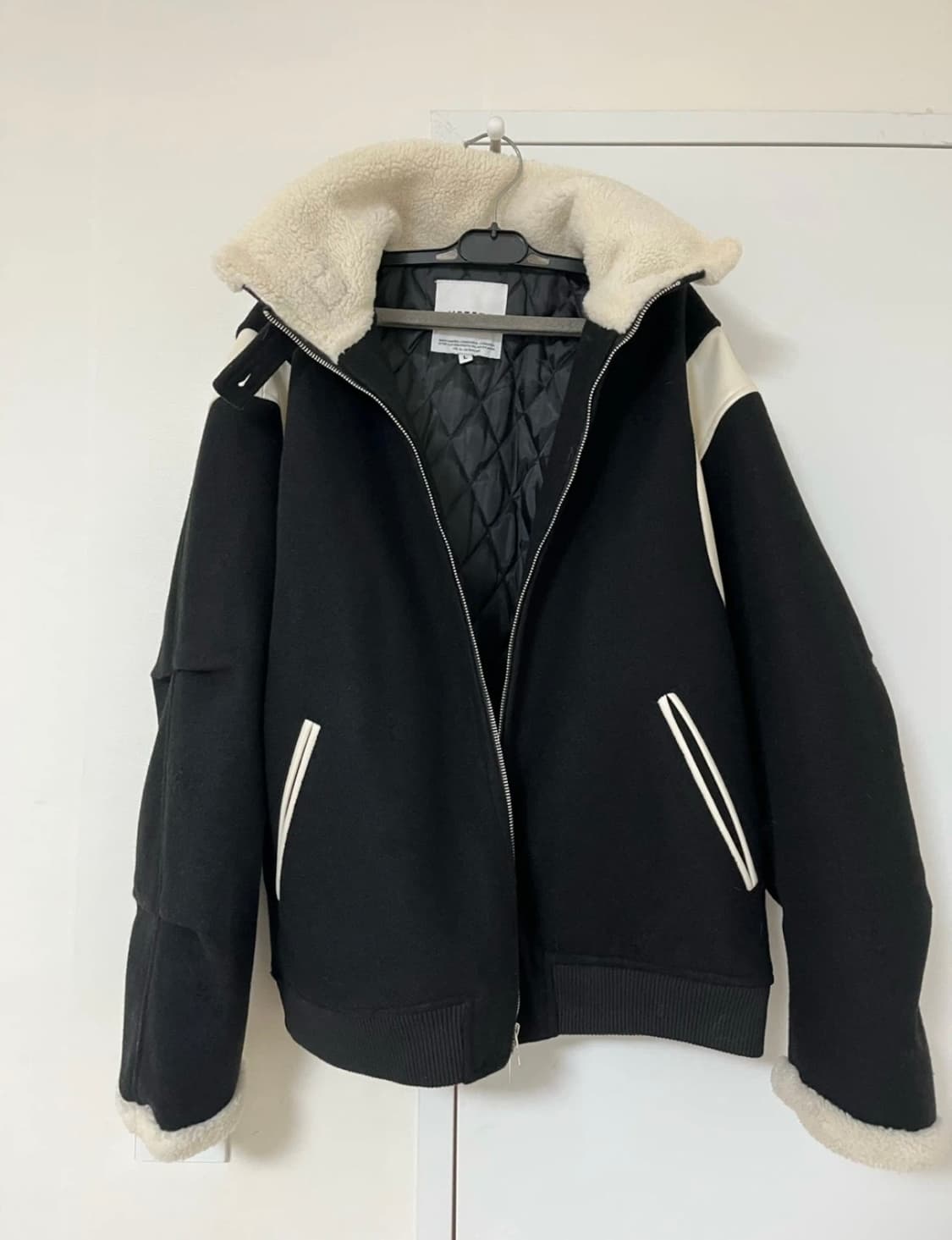 베테제 보아 플리스 바시티 무톤자켓(블랙) 상품이미지3