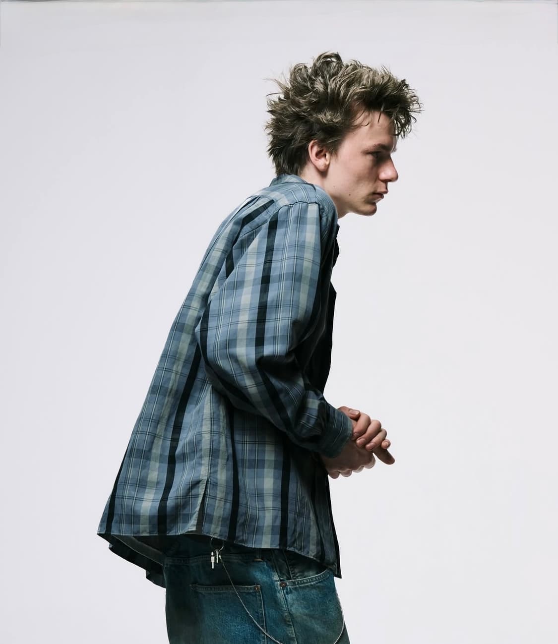 아프레쎄 실크 체크 셔츠 1사이즈 A.presse 상품이미지2