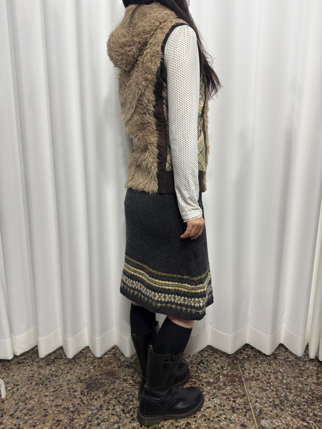 pendora knit design wool skirt 상품이미지8