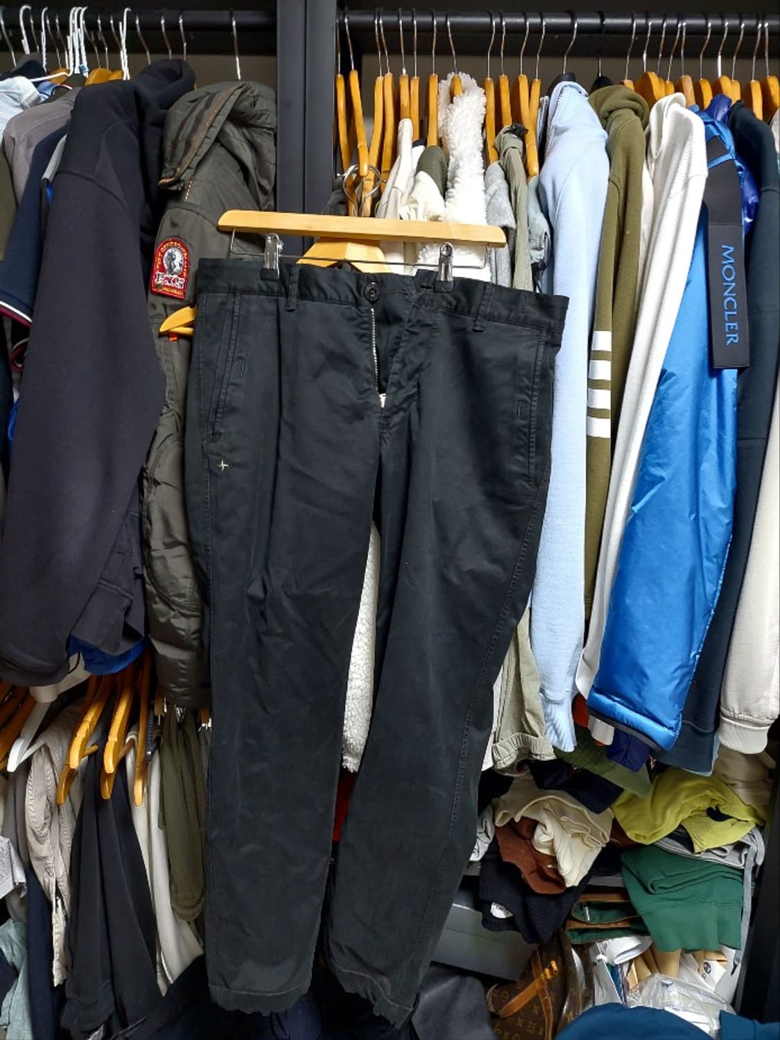 스톤아일랜드 블랙 남성 면바지 w32 백화점판 상품이미지1