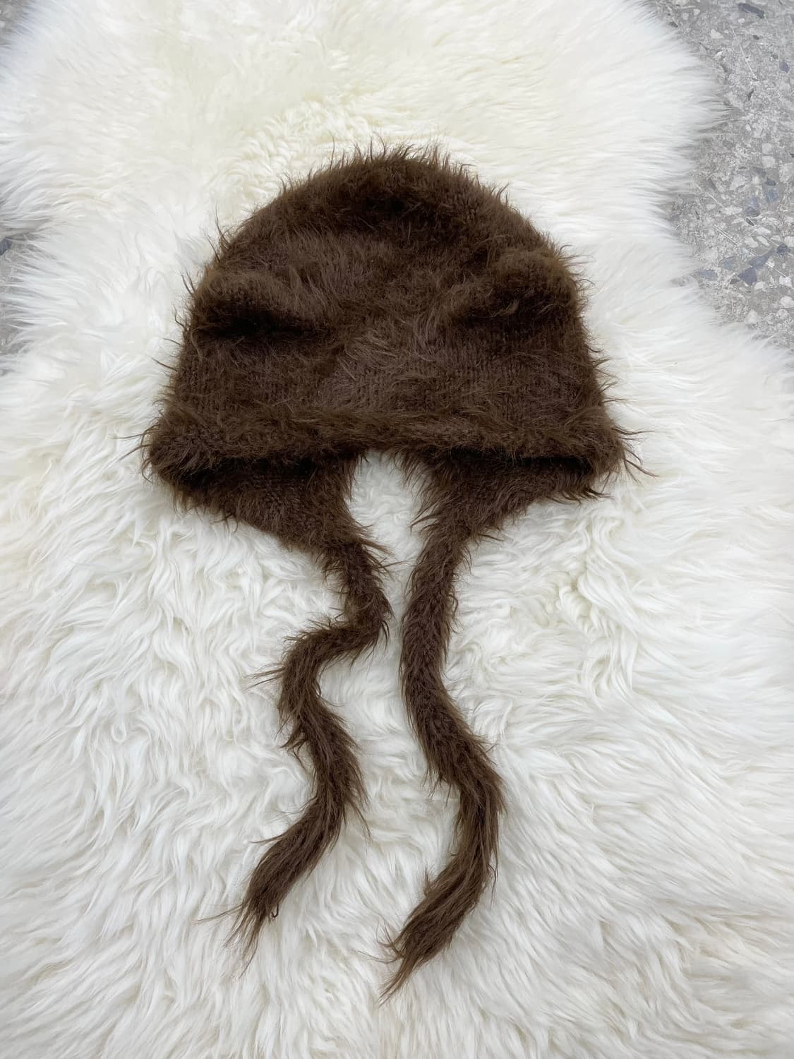 브라운 헤어리 캣 비니 상품이미지3