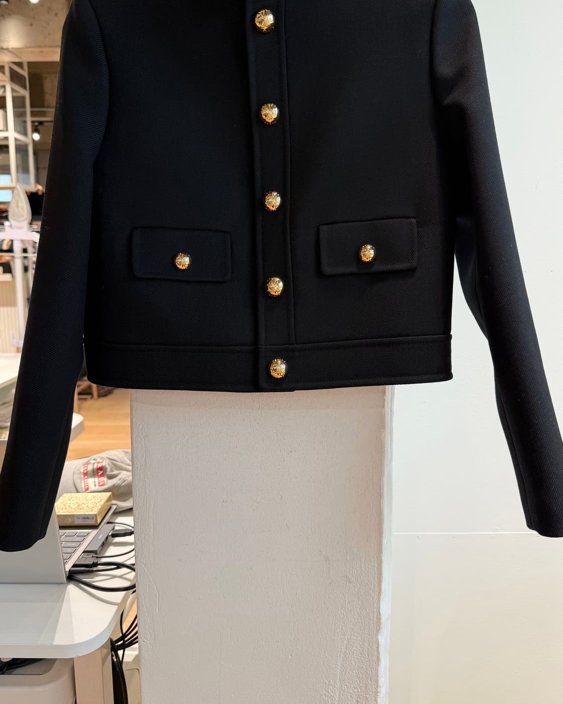 셀린느 블랙 더블 페이스 울 트리코틴 베르누이 자켓 상품이미지6