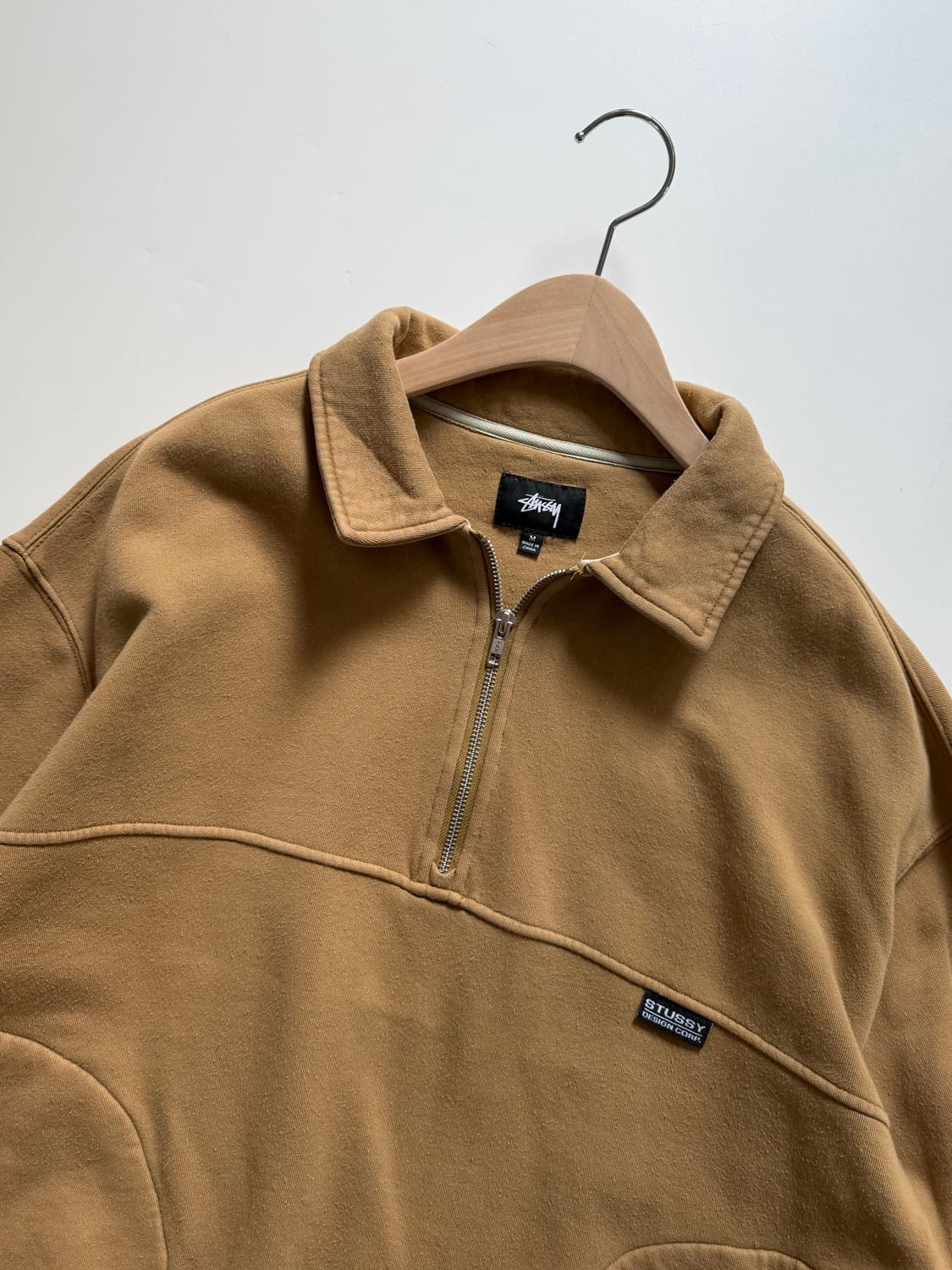 Stussy 스투시 딥베이지 컬러 카라 하프집업 맨투맨 상품이미지5