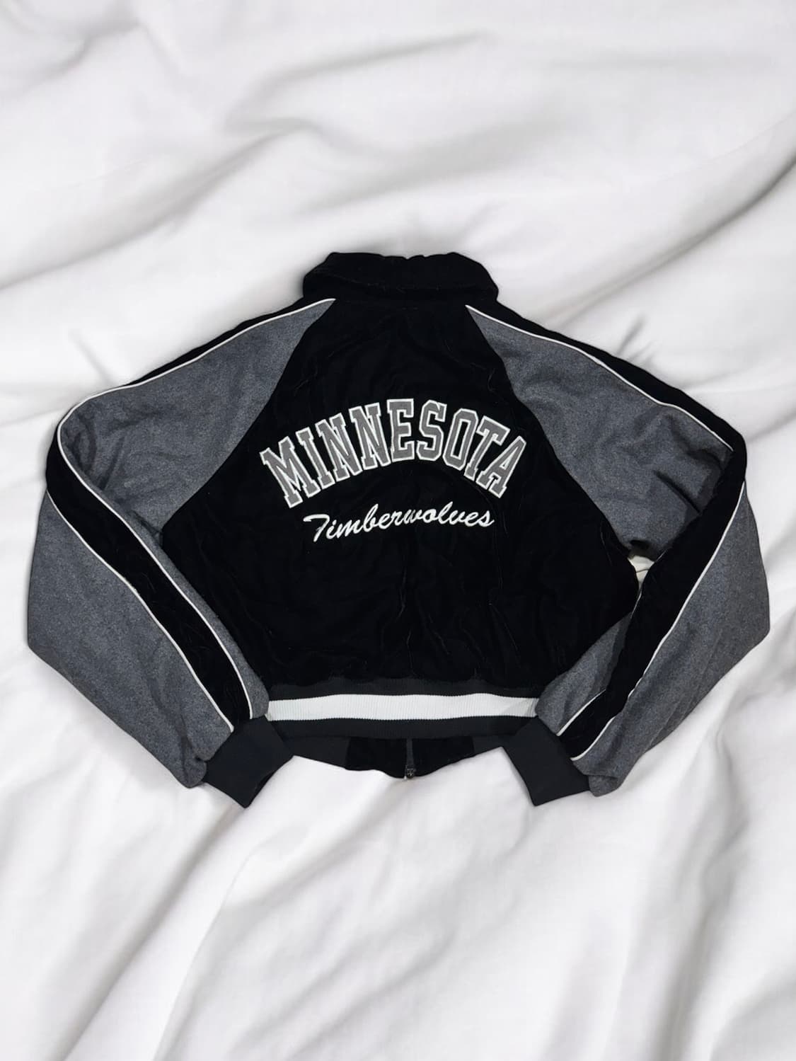 NBA 벨벳 모직 스카쟌 크롭 자켓 상품이미지2