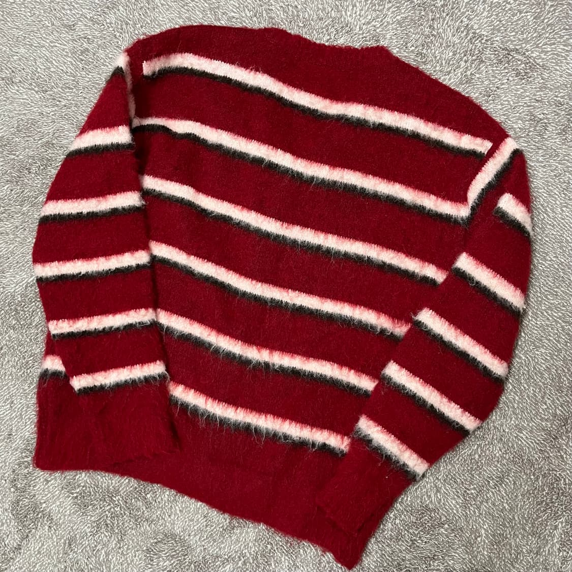 Sunburnproject 썬번프로젝트 헤어리 가디건 버건디  상품이미지3