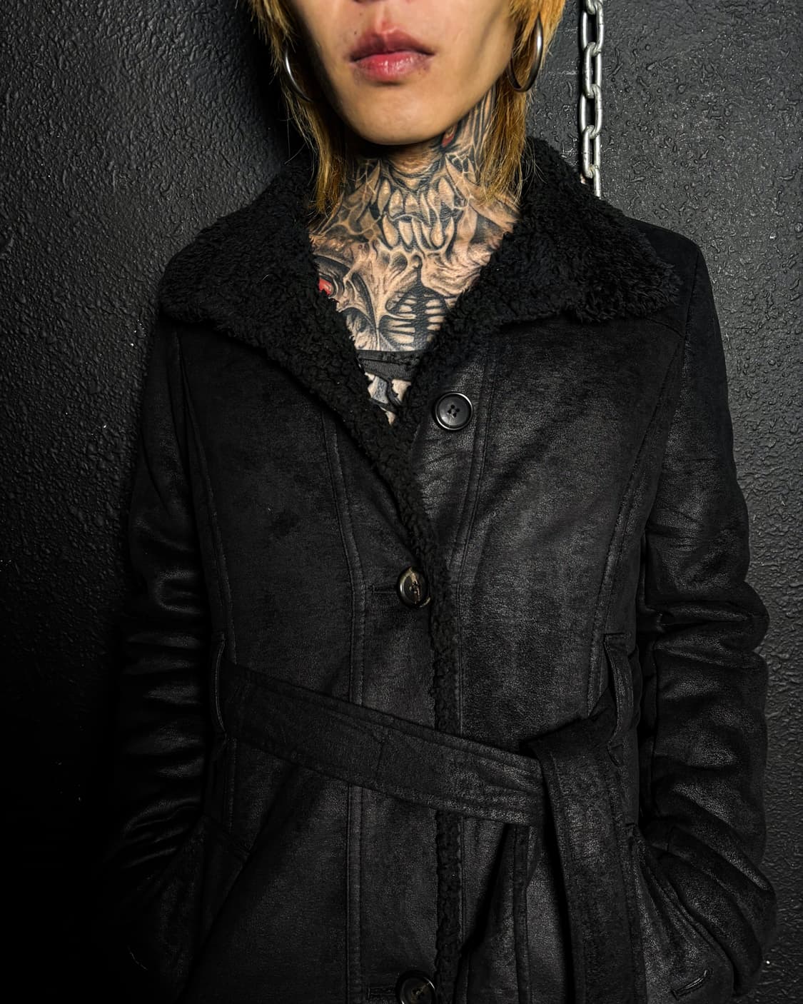 COMME CA DU MODE – Belted Shearling Coat 상품이미지2