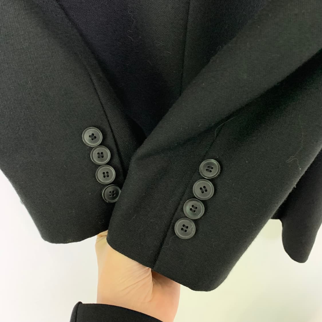 랑방 빈티지 스탠다드 슬림 블레이저 자켓 블랙 남녀공용 상품이미지5