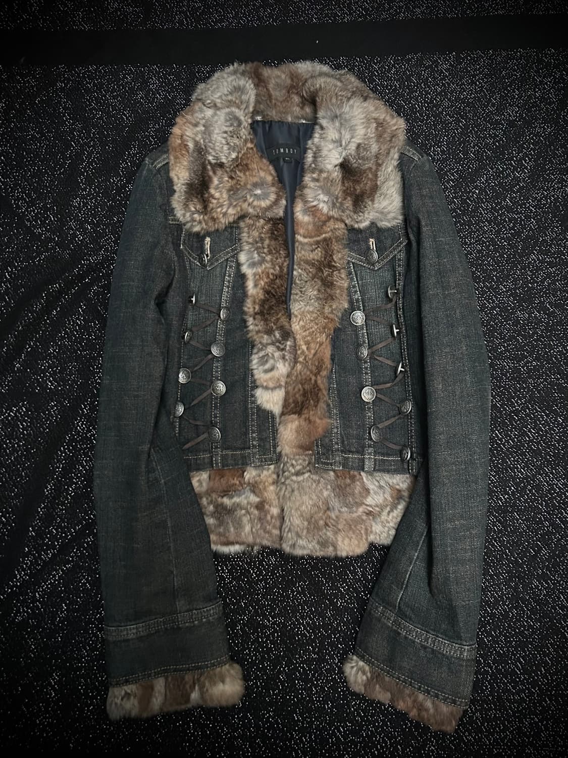 *RARE* 2000s TOMBOY 데님 나폴레옹 퍼 자켓 상품이미지1