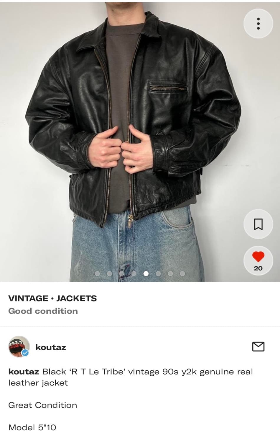 빈티지 레더 자켓 (XL) 상품이미지5