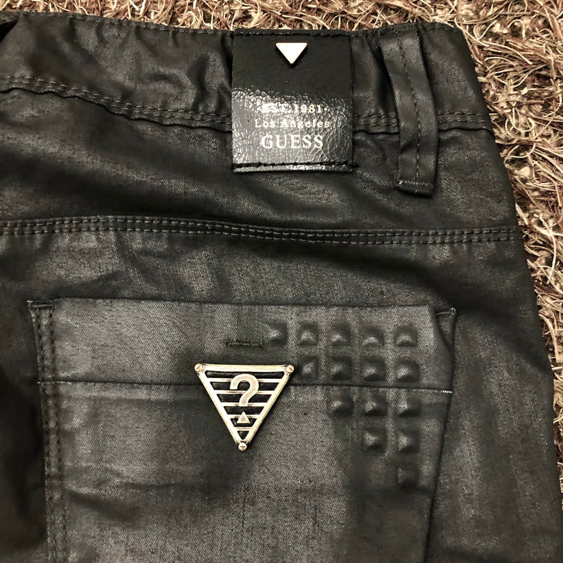 게스 블랙 코팅진 팬츠 상품이미지5