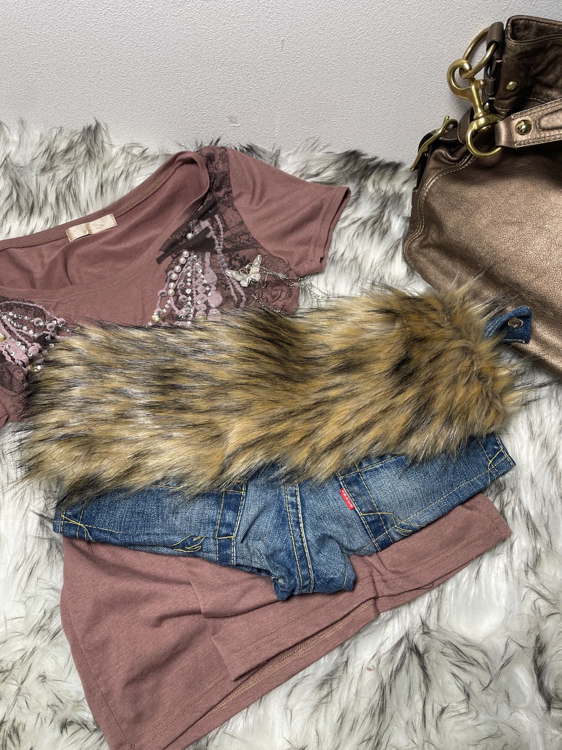 빈티지 커스텀 퍼벨트 로우라이즈 팬츠 상품이미지3