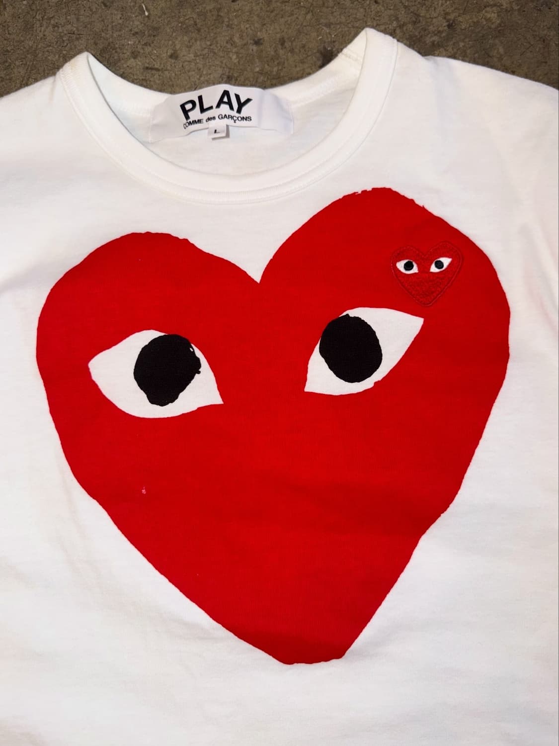  꼼데가르송 더블 하트 프린팅 티셔츠  상품이미지7