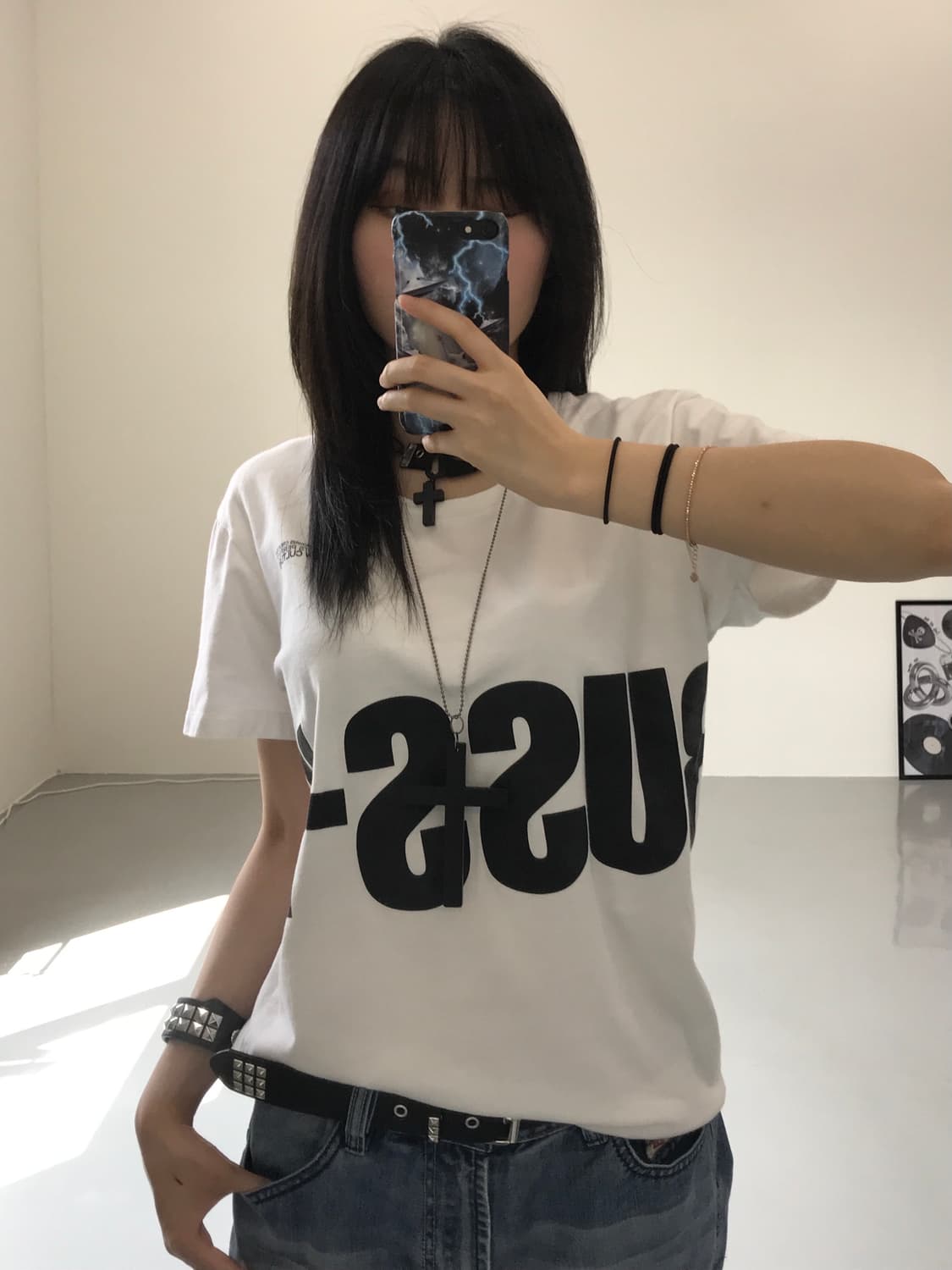 RUSS.K 프린팅 화이트 반팔 상품이미지1