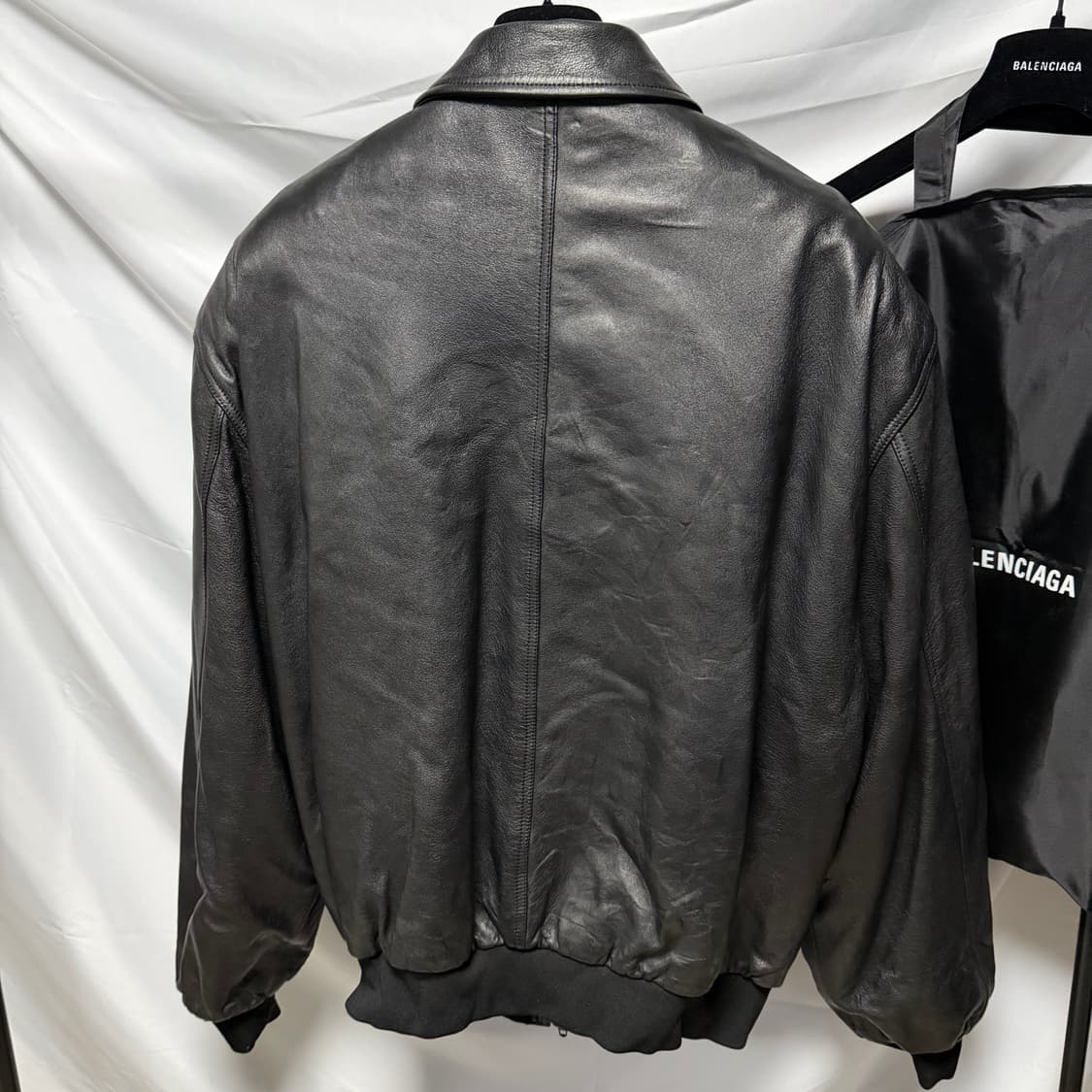 [S급/오버핏XS] 23FW 발렌시아가 택시 블루종 자켓 블랙 풀구성 상품이미지4
