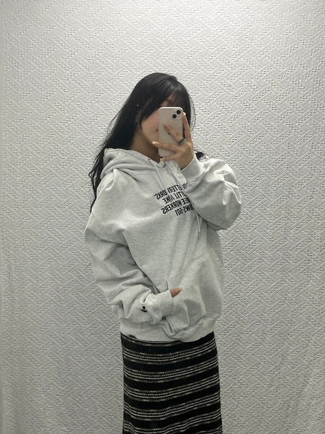 모베러웍스 빈티지 멜란지그레이 손목패치 후드티 XXL C06418 상품이미지2