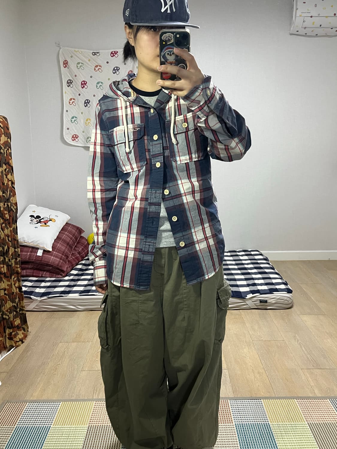 Hollister 홀리스터 후드 체크 셔츠 상품이미지1