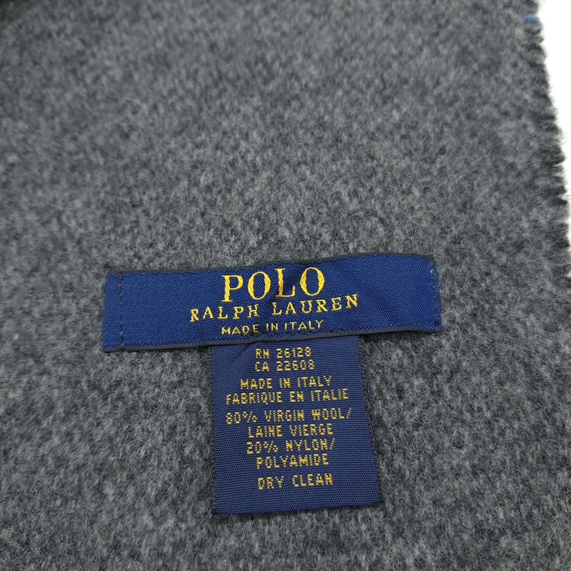 MX254 폴로 랄프로렌 하운드투스 그레이 양면 버진울 목도리 머플러 상품이미지6