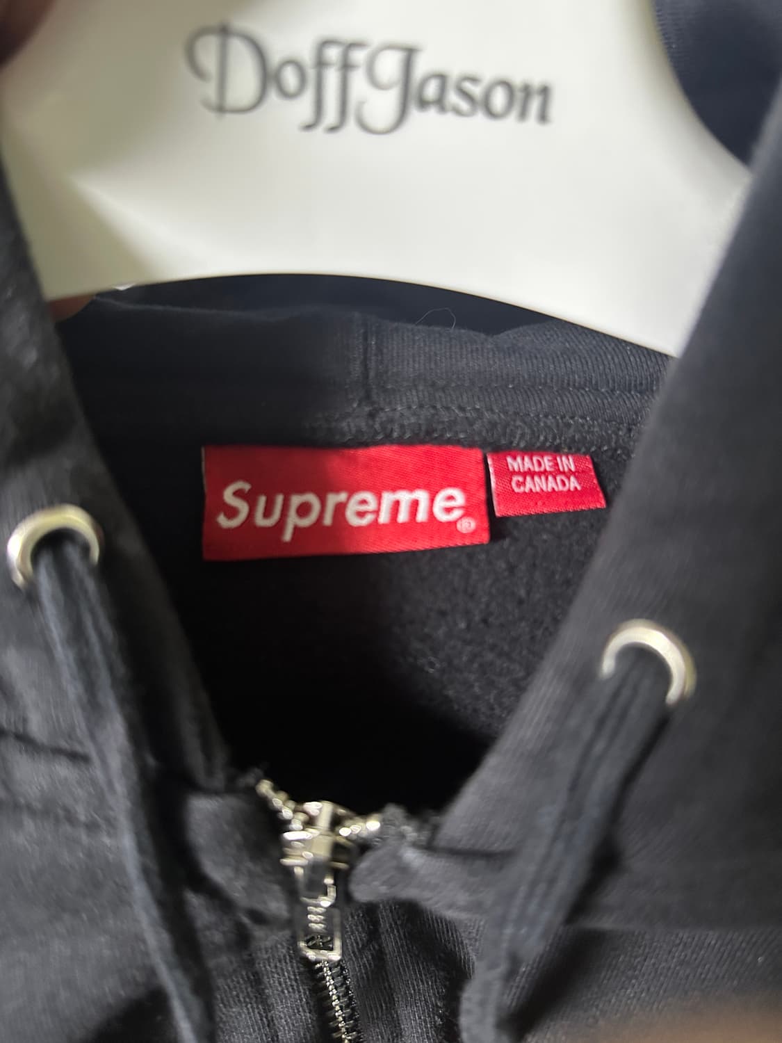 슈프림 스몰로고 후드집업 블랙 XL 상품이미지3