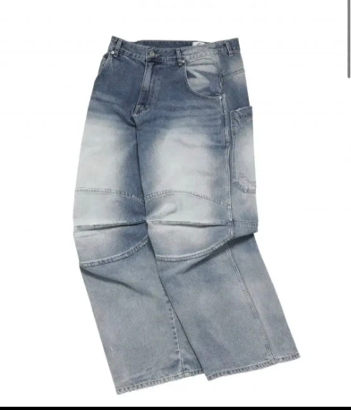 (L) Mjd 3d knee denim pants blue 상품이미지1