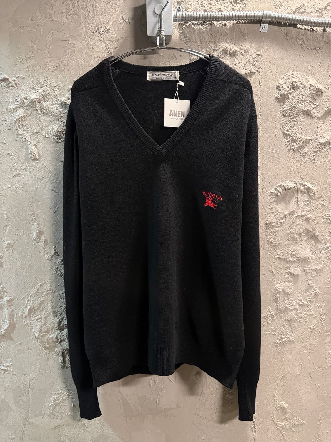 버버리 브리티시 램스울 브이넥 니트 블랙 44 상품이미지1