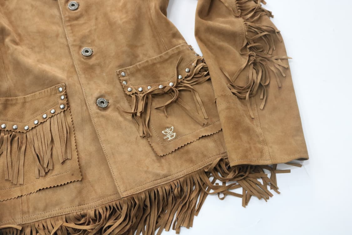 DIESEL 디젤 웨스턴 스터드 프링지 스웨이드 레더 자켓 (S) 상품이미지6