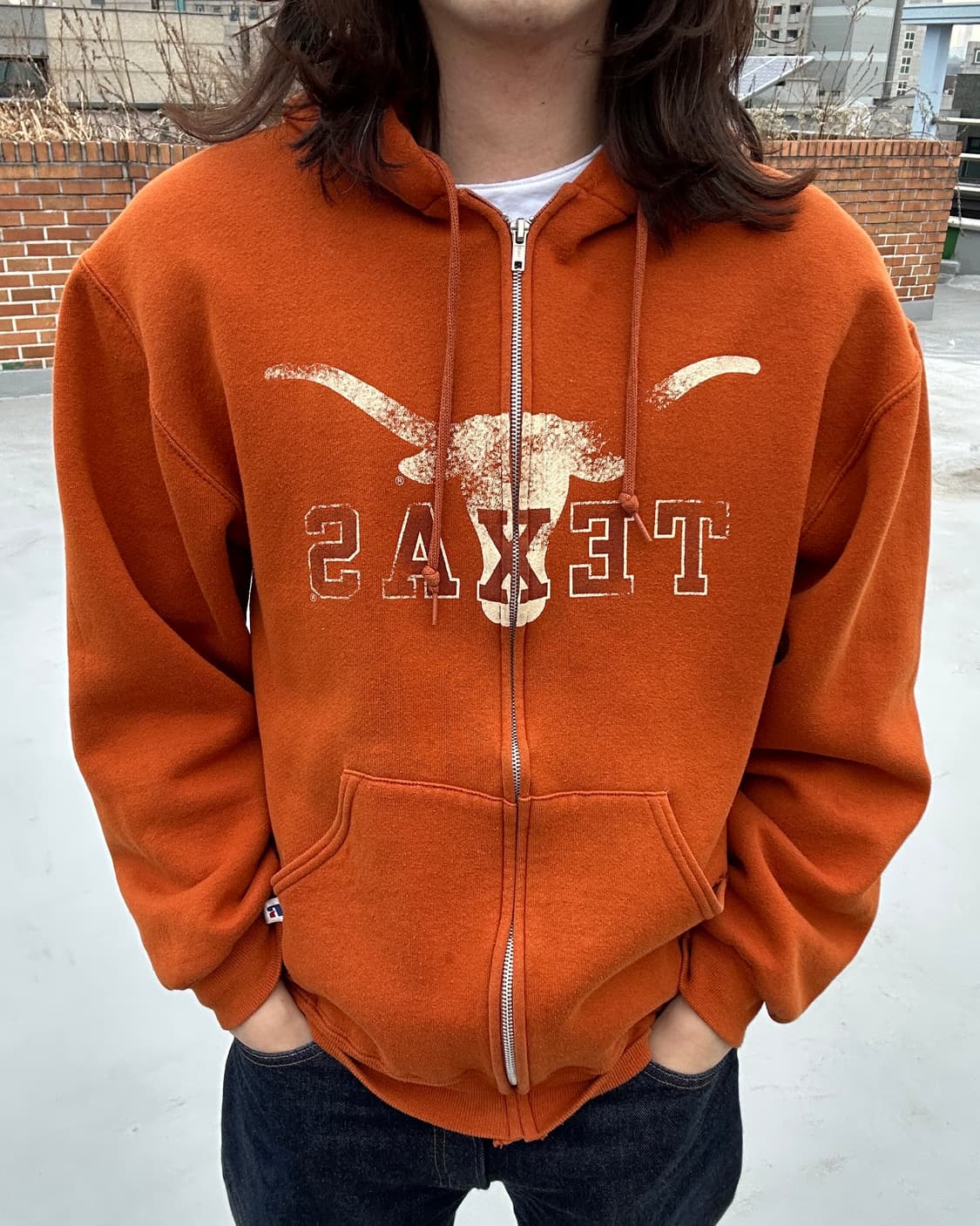 (M) 러셀에슬레틱 텍사스 프린팅 후드집업 상품이미지1