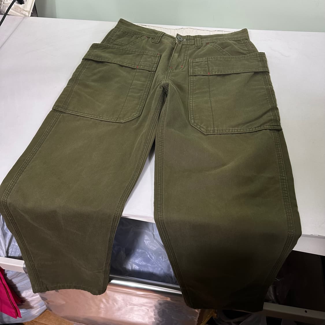 S JPN 재팬빈티지 카키 레귤러핏 퍼티그팬츠 상품이미지2