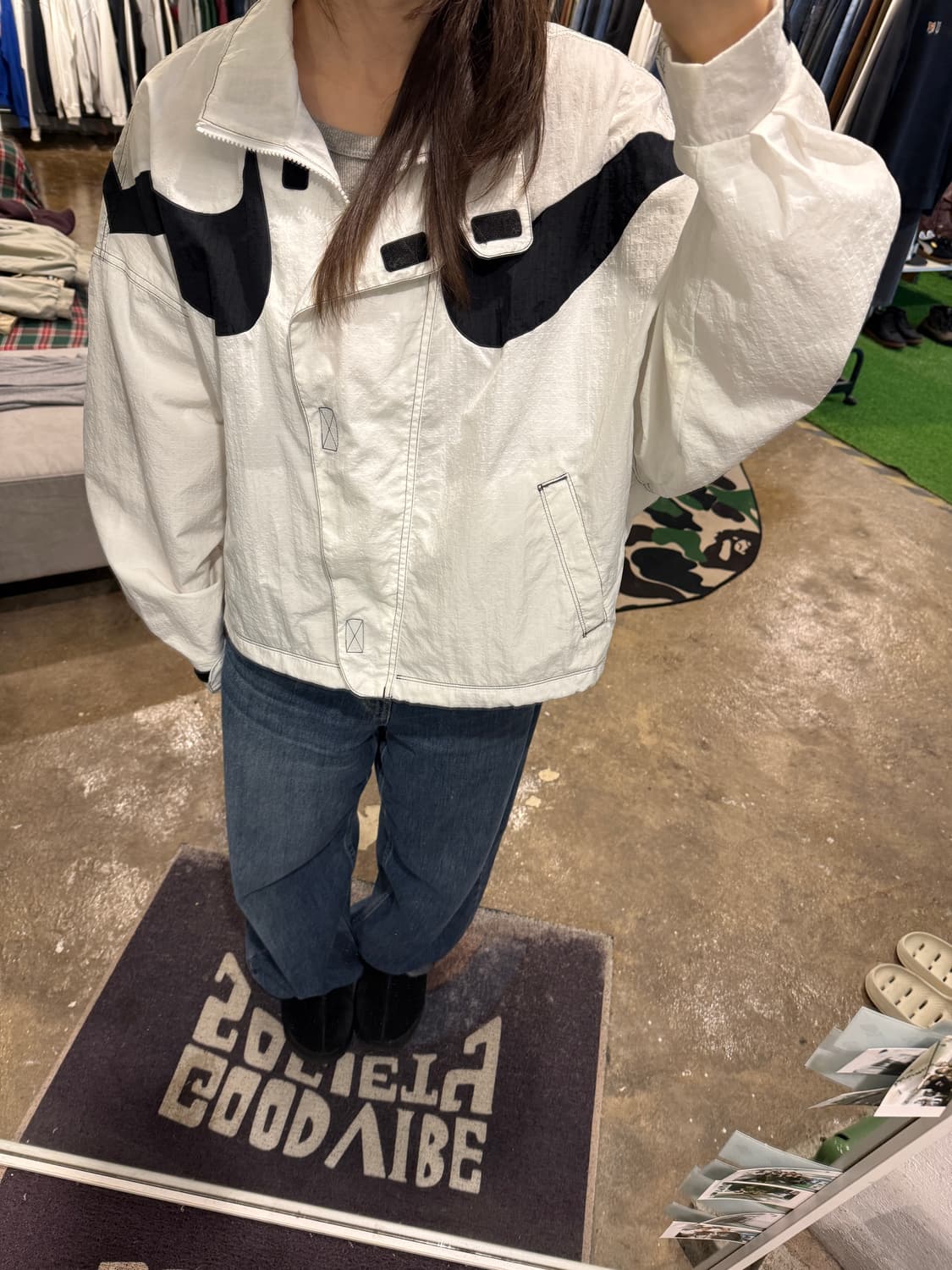 나이키 우먼스 스우시 리펠 우븐 자켓 상품이미지3