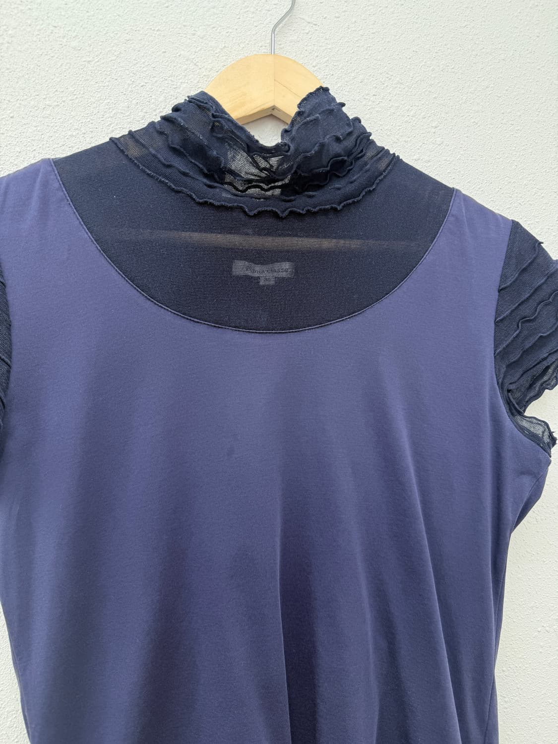 빈티지 퍼플블루 프릴 블라우스 상품이미지3