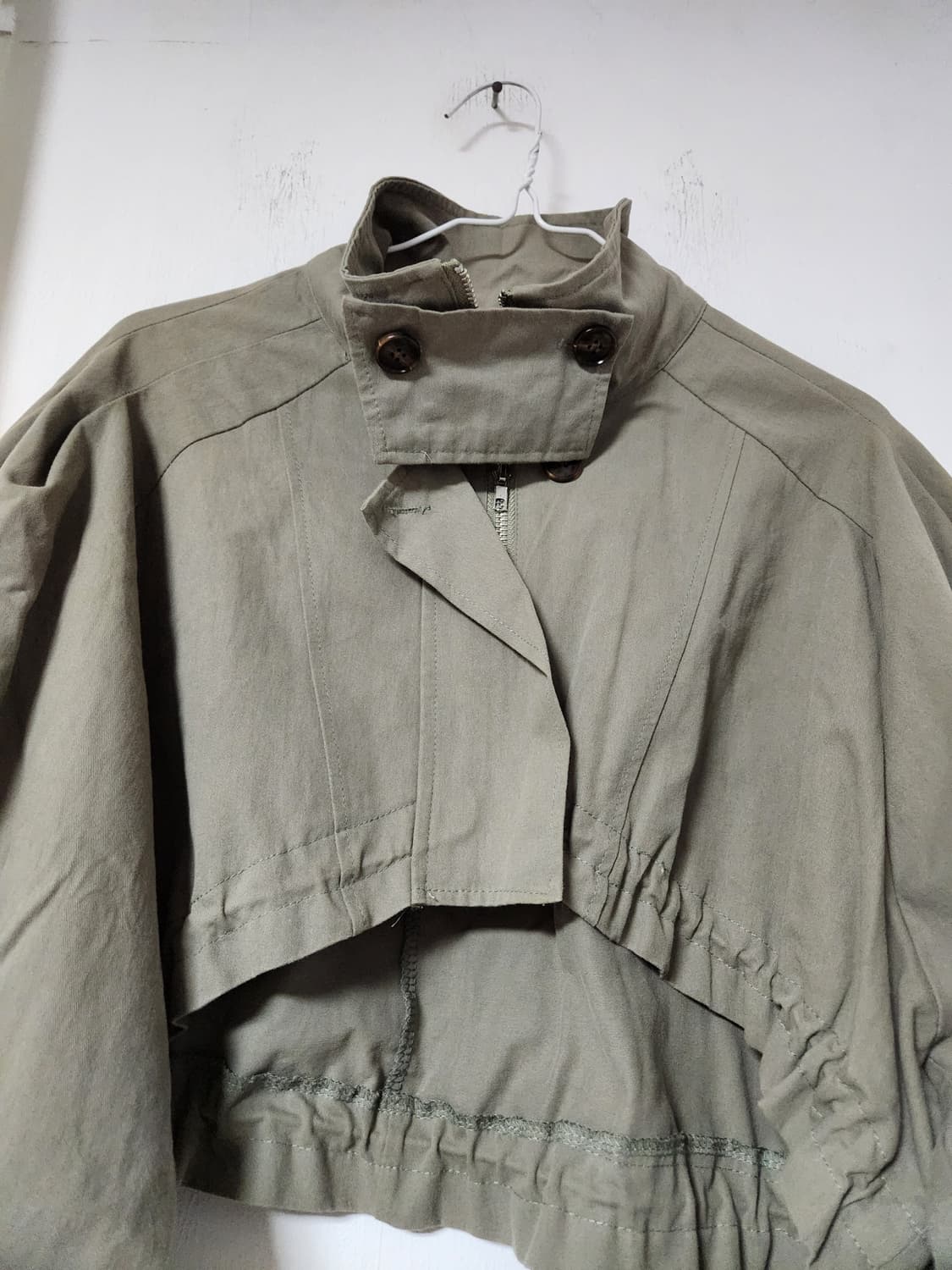 카키색 크롭 야상 점퍼 F(~77) 상품이미지2