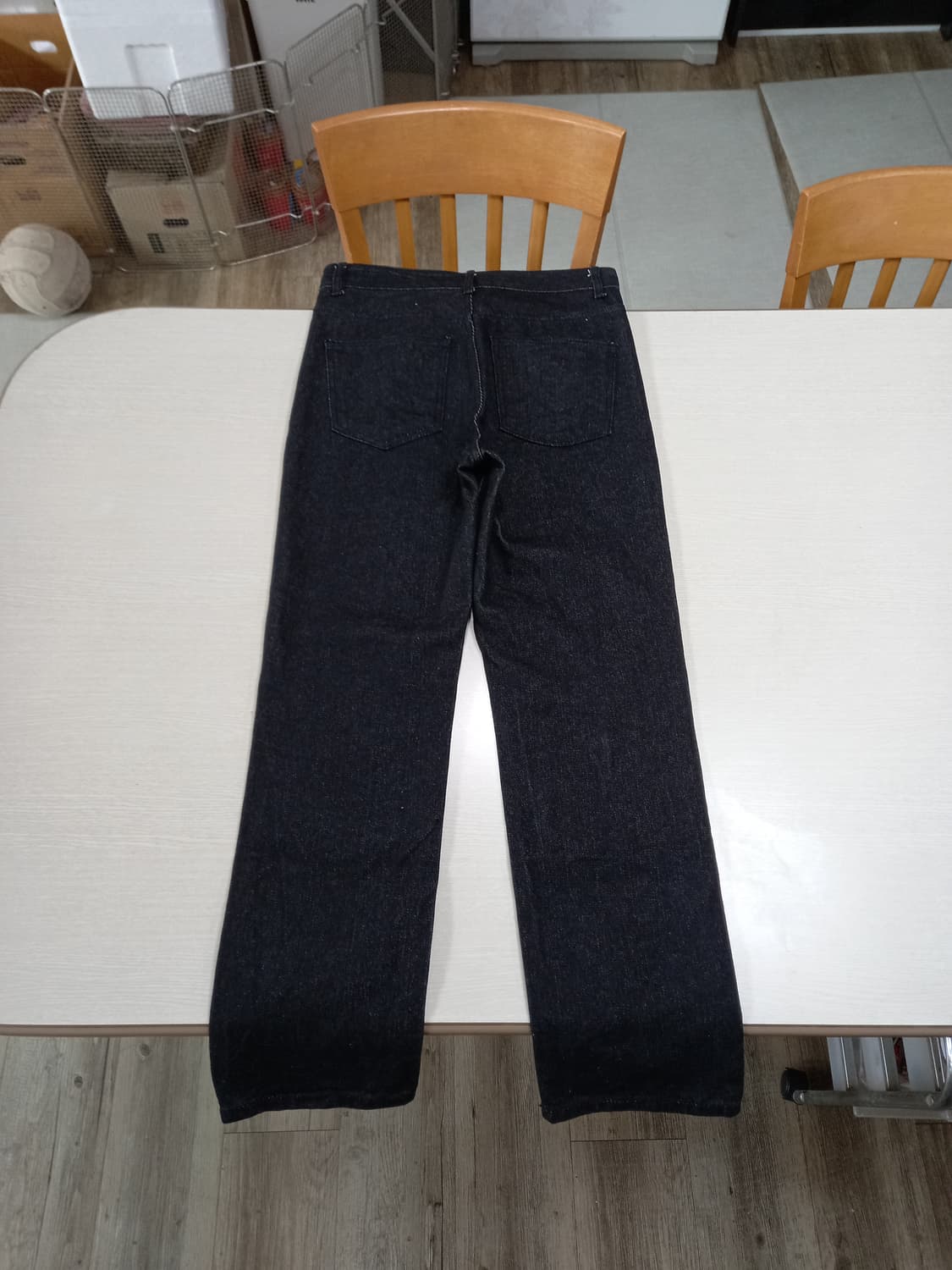 31 새상품 THESTORI 하이웨이스트 생지 일자 블랙 31-513 상품이미지2