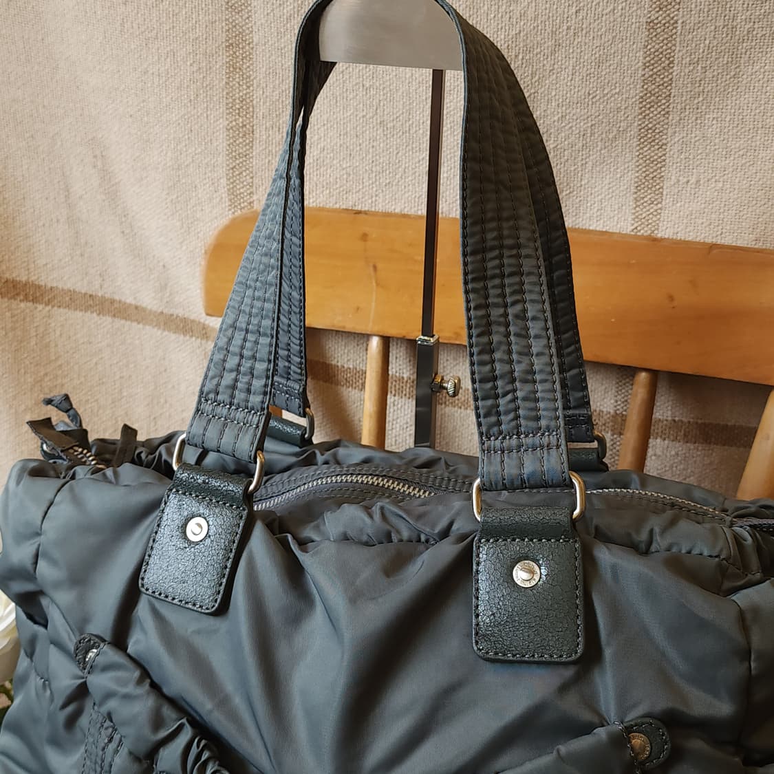 00년대 캘빈클라인 진스 나일론 버클 토트백 카키 상품이미지3