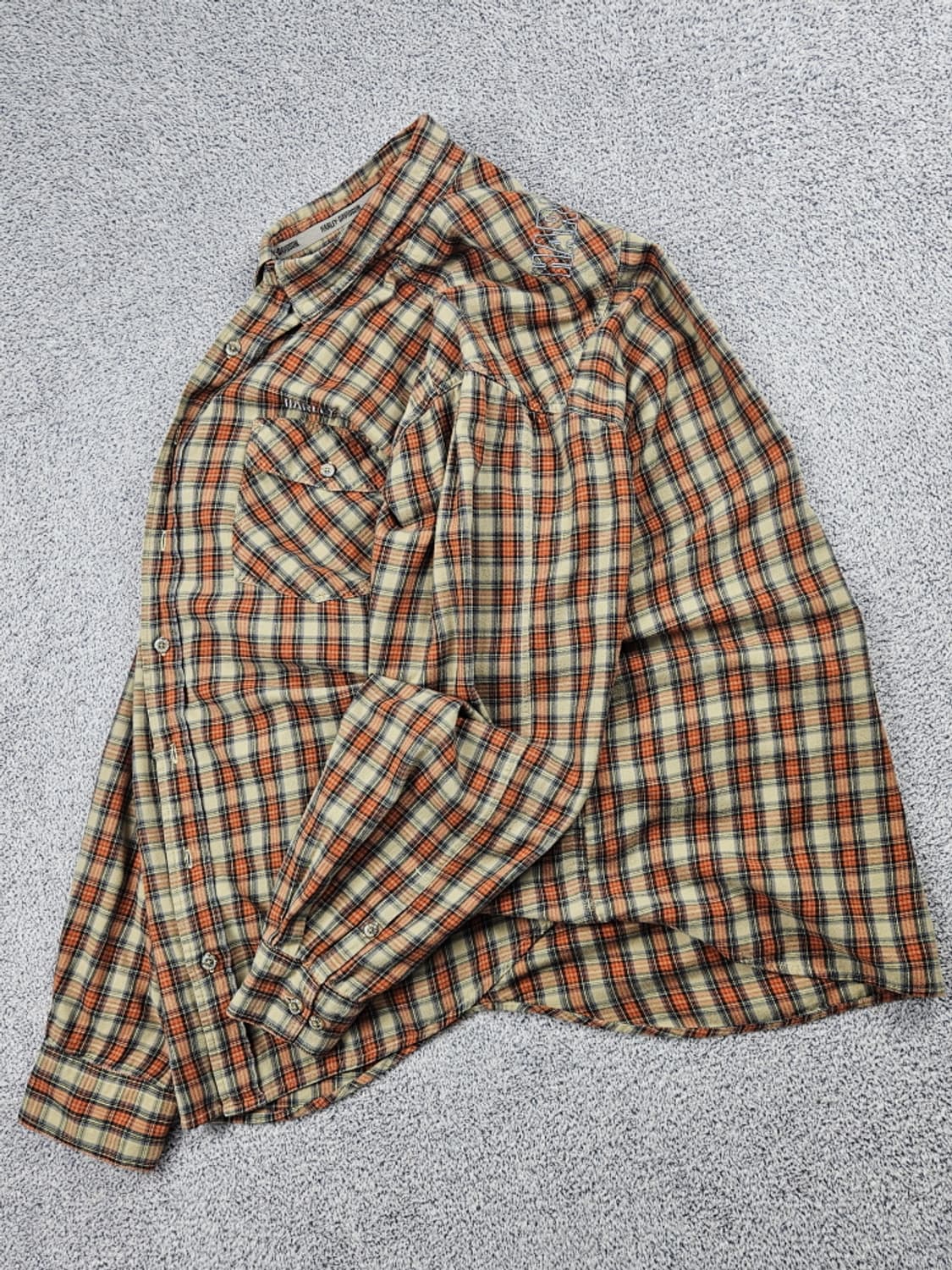 할리데이비슨 자수레터링 체크패턴 플란넬 셔츠 ( XL ) / 10471 상품이미지3