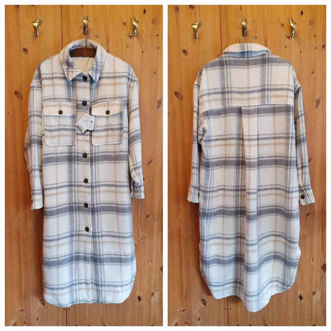 66/77.Vis 울 체크코트 상품이미지2