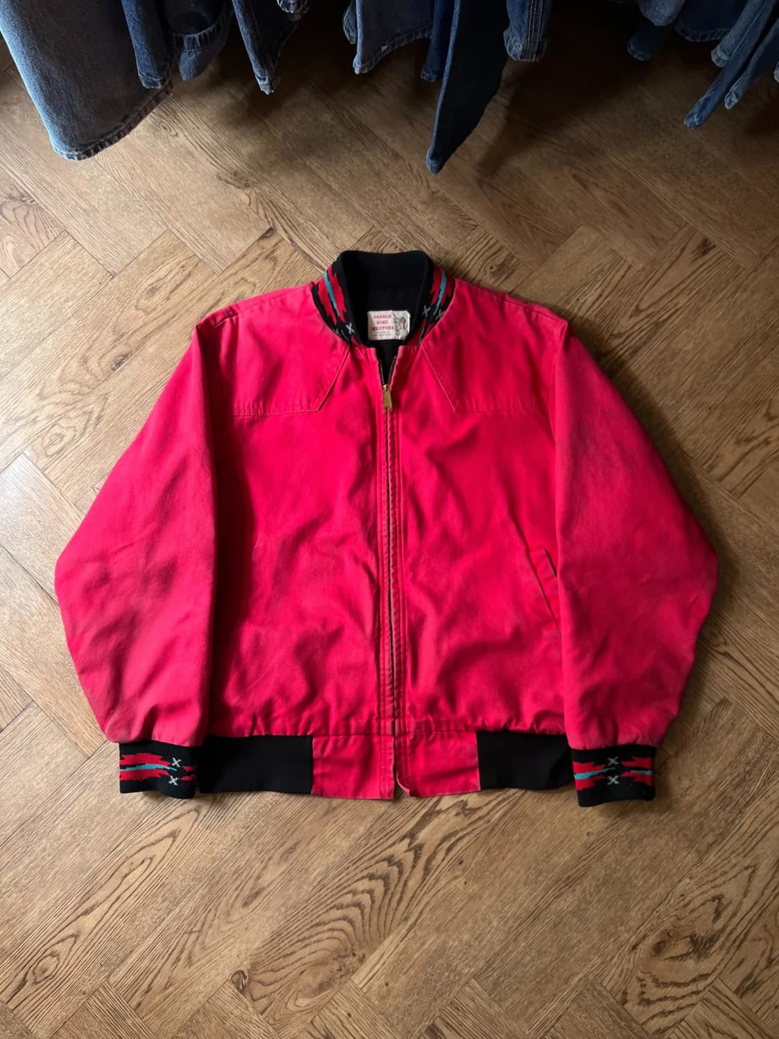 [L]90's SADDLE KING 산타페 타입 아즈텍 캔버스 워크자켓 상품이미지1