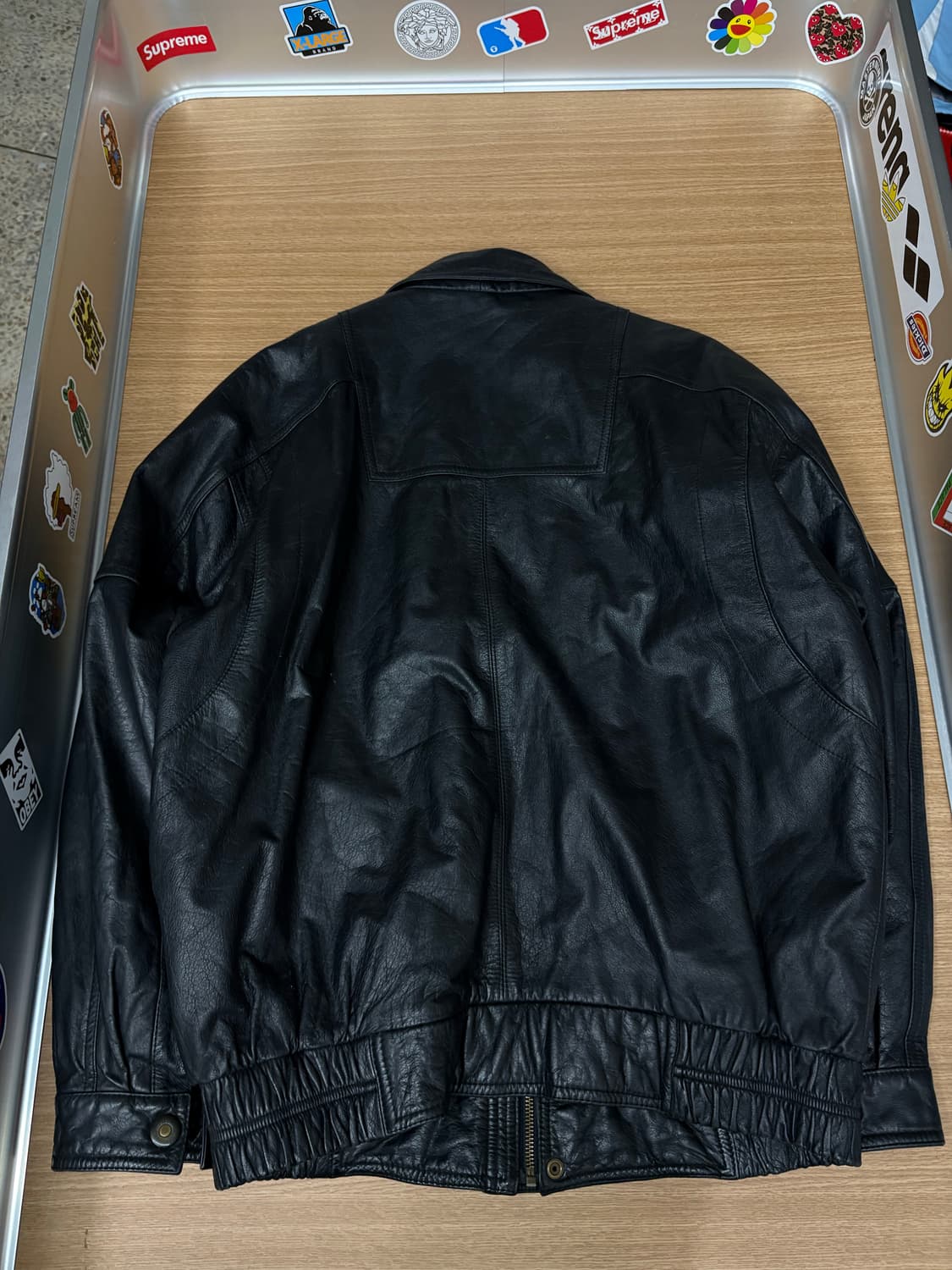 소가죽 래더 봄버 오버 자켓 상품이미지5