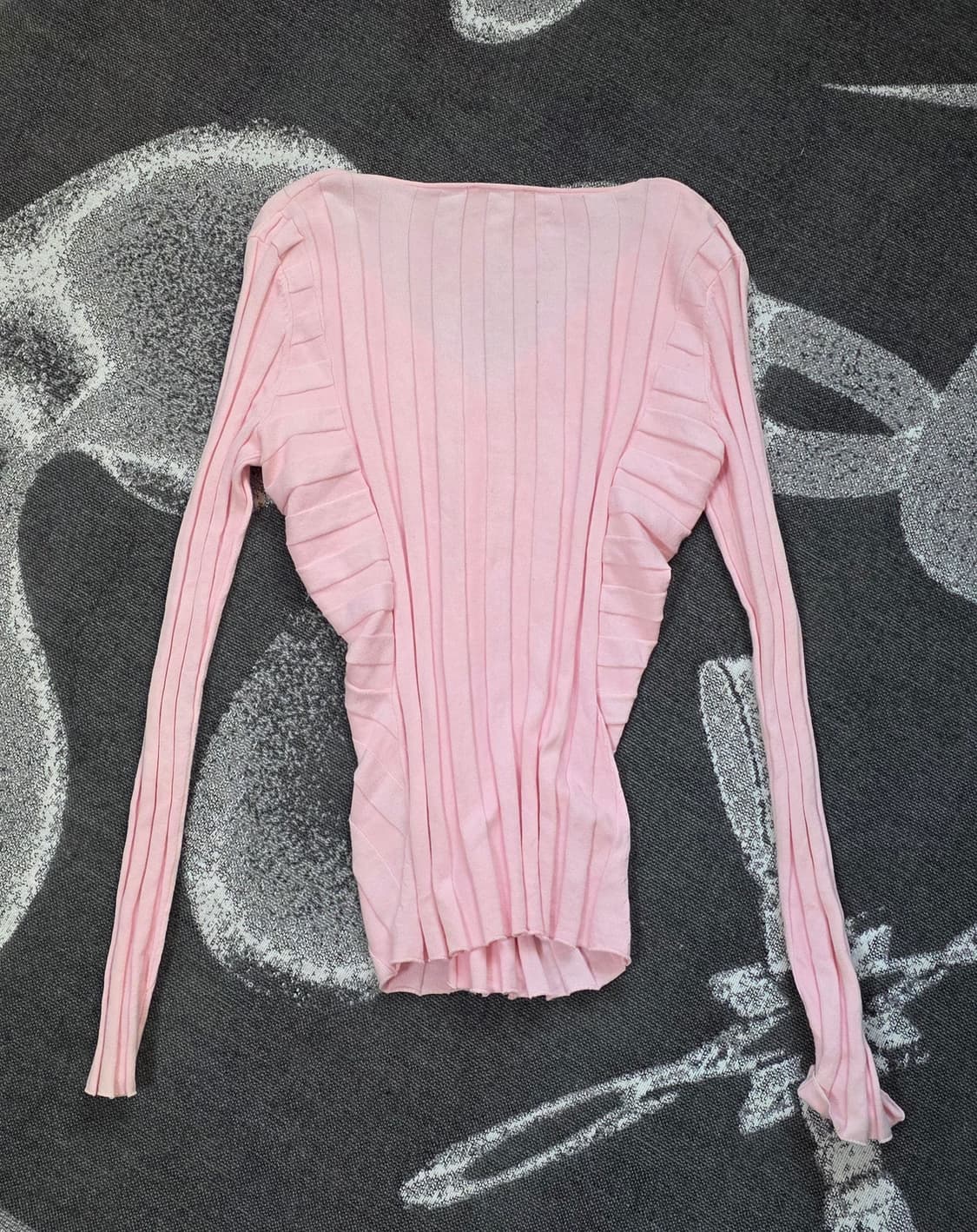 Sandro 산드로 브이넥 리브드 니트 55 (딸기우유) 상품이미지5