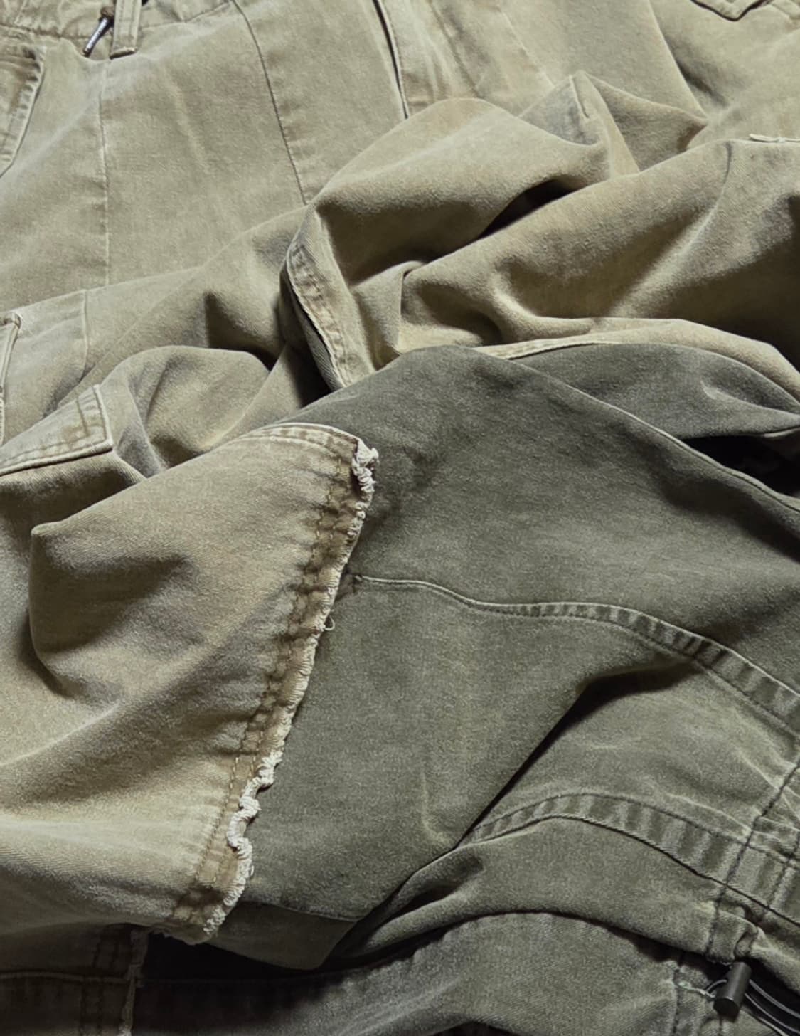 BIGUNION 빅유니온 카키 패치 와이드 카고 바지 L 상품이미지6