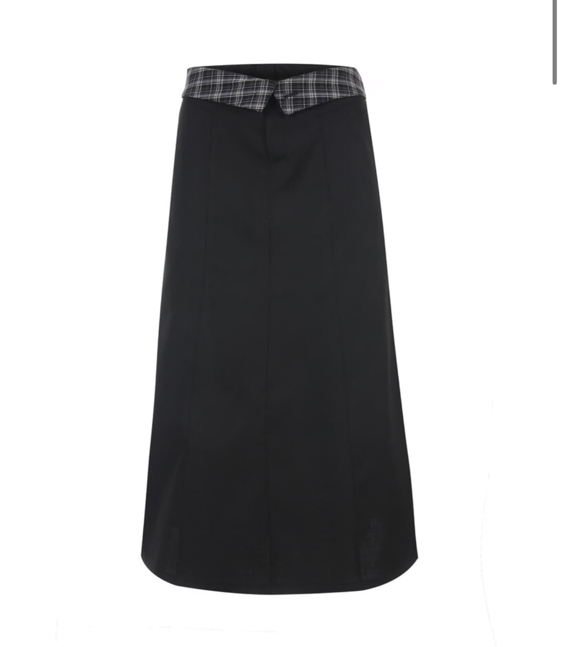 Folded check maxi skirt 001 폴드 체크 맥시 스커트 상품이미지1
